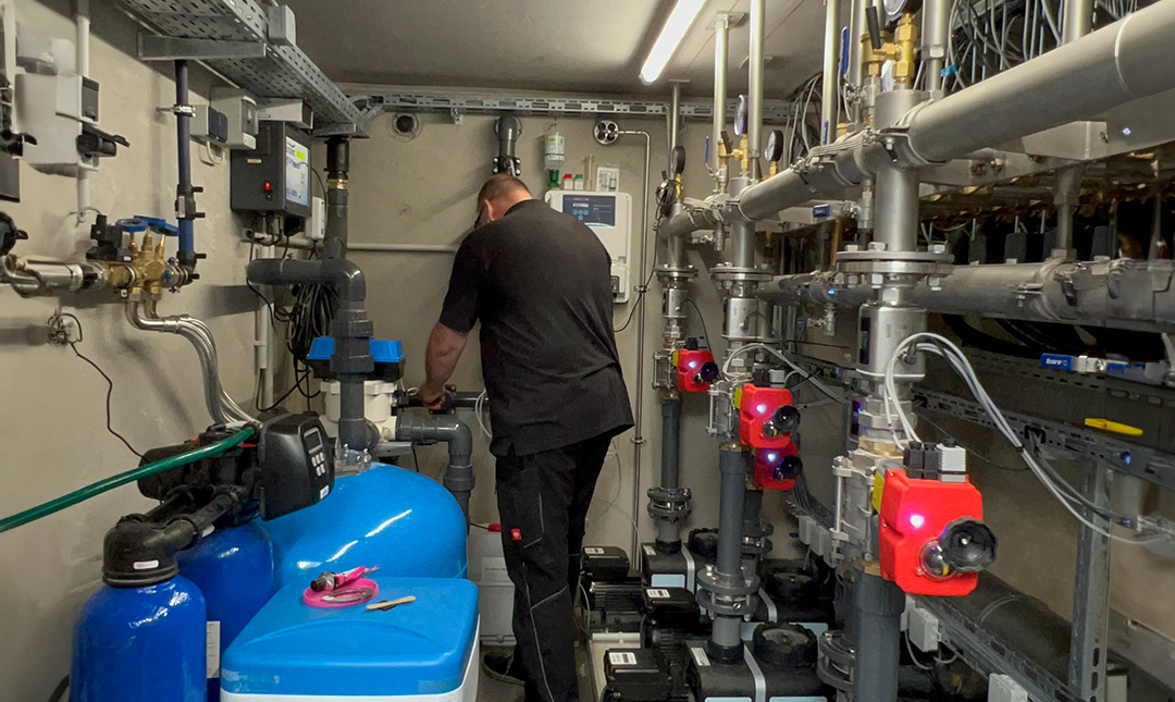 Brunnenstube am Aufseßplatz mit Pumpen- und Regeltechnik