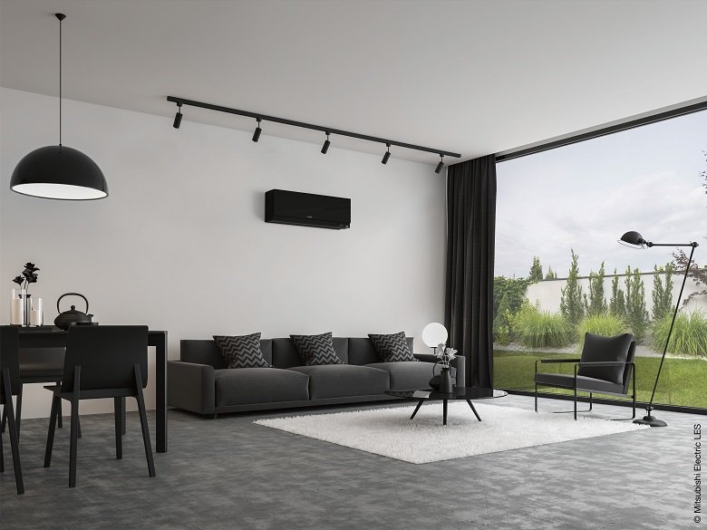 Klimaanlage im minimalistischen Wohnzimmer